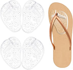 Gel Metatarsal Pads for Thong Sandals Flip-Flops, 2Pairs Forefoot Cushion Inserts, Ball of Foot Grip Pads for Metatarsal Support and Pain Relief, Anti-Slip