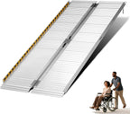 6FT Wheelchair Ramp, Non-Skid Aluminum Folding Portable Wheel Chair Ramp Home Steps Scooter Car, Doorways Curbs Stairs Ramp 600LBS Capacity, 72" L x 29" W