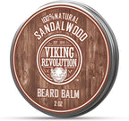 Viking Revolution Sandalwood Beard Balm - Beard Butter with Argan Oil, Beard Softener for Men with Jojoba Oil - Beard Moisturizer for Men with Beeswax - Beard Wax for Men (2oz, 1 Pack)