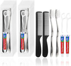 Travel Toothbrushes with Toothpaste, Disposable Toothbrushes, Hygiene Kits in Bulk with Floss Picks, Combs, Individually Packaged, Suitable for Home, Travel, and Hotels (15-Pack)