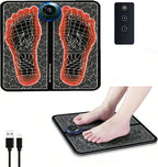 EMS Foot Massager Mat, Portable Foot Massager, There are 8 Modes and 19 Gears Available