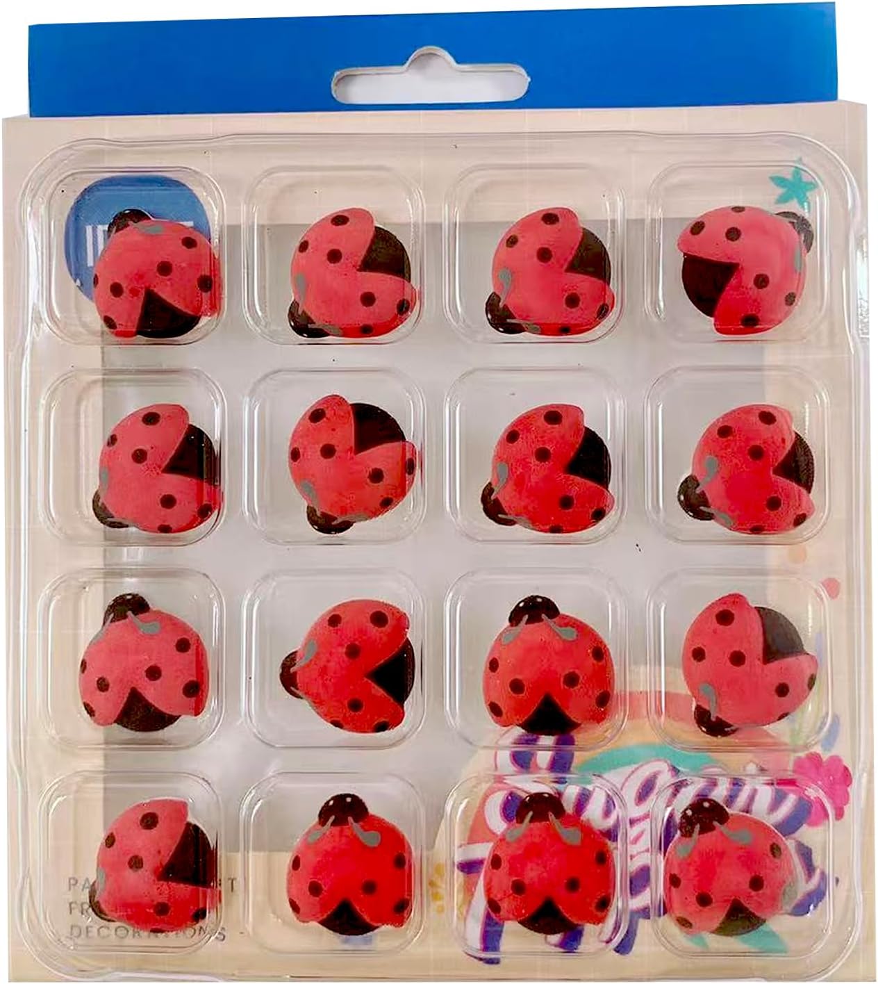 Sentovac Edible Ladybug Cake Topper Icing Decoration 16 Pcs Insect Themed Sprinkle Sugar for Cake Cupcake Cookie Ice Cream and Macarons Candy Frosting Decoration