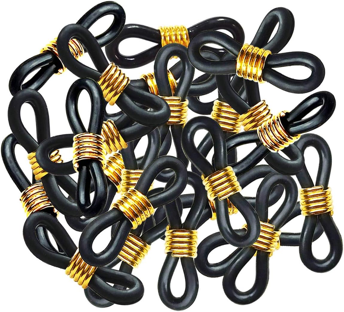 40 Pieces Eyeglass Chain Ends Adjustable Rubber Spectacle End Connectors for Eye Glasses Holder Necklace Chain
