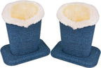 Pack of 2 Soft Plush Lined Eyeglasses Holder Stand Protective Glasses Holder Stand
