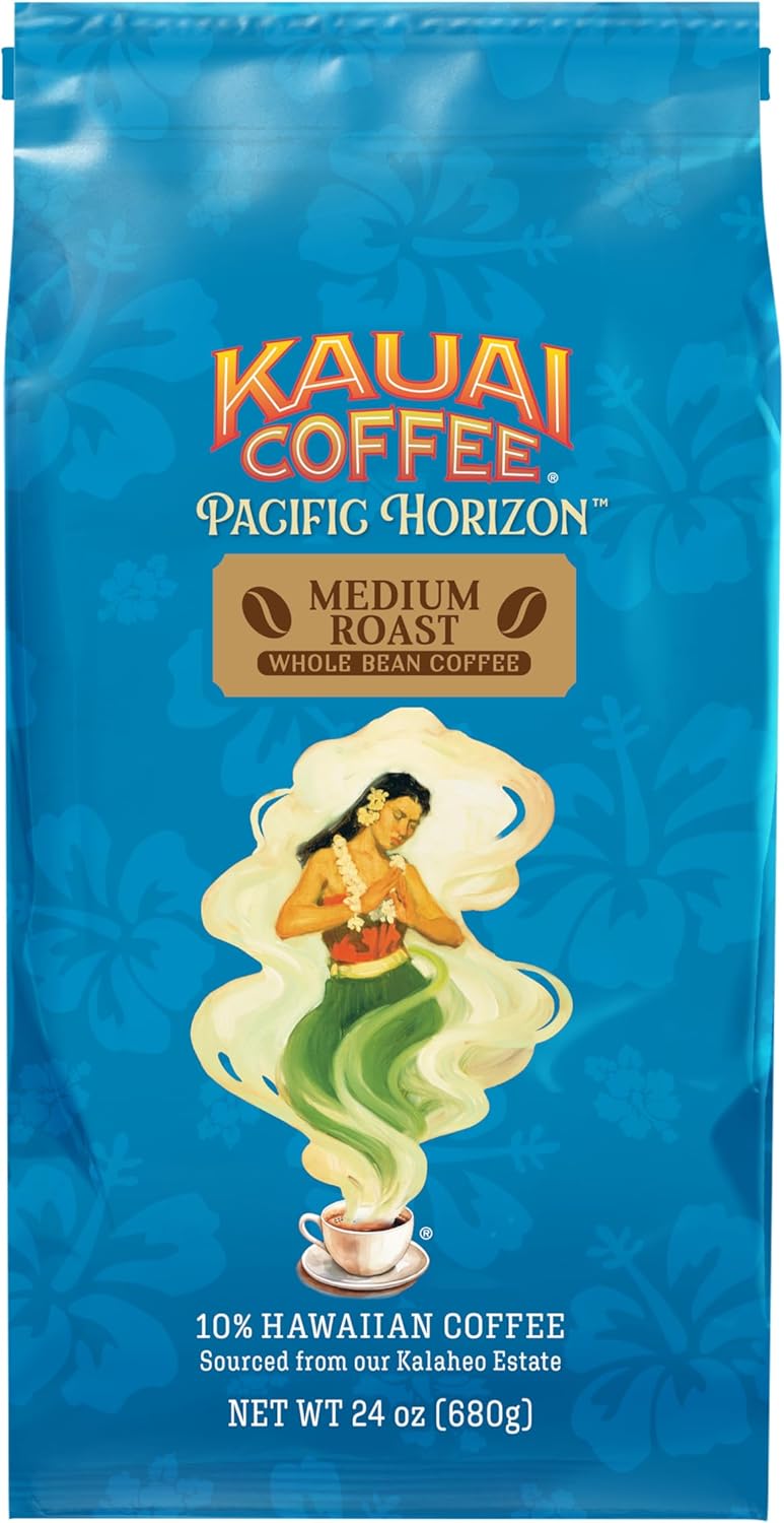 Kauai Coffee Koloa Estate Medium Roast - Whole Bean Coffee, 24 oz. Package