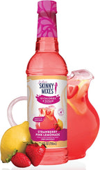Jordan's Skinny Mixes Sugar Free Syrup, Strawberry Pink Lemonade, Fruit Flavored Water Enhancer, Drink Mix Iced Tea, Lemonade, Drinks, Low Calorie Water Flavoring, Dairy & Gluten Free, Kosher, 25.4 Fl Oz