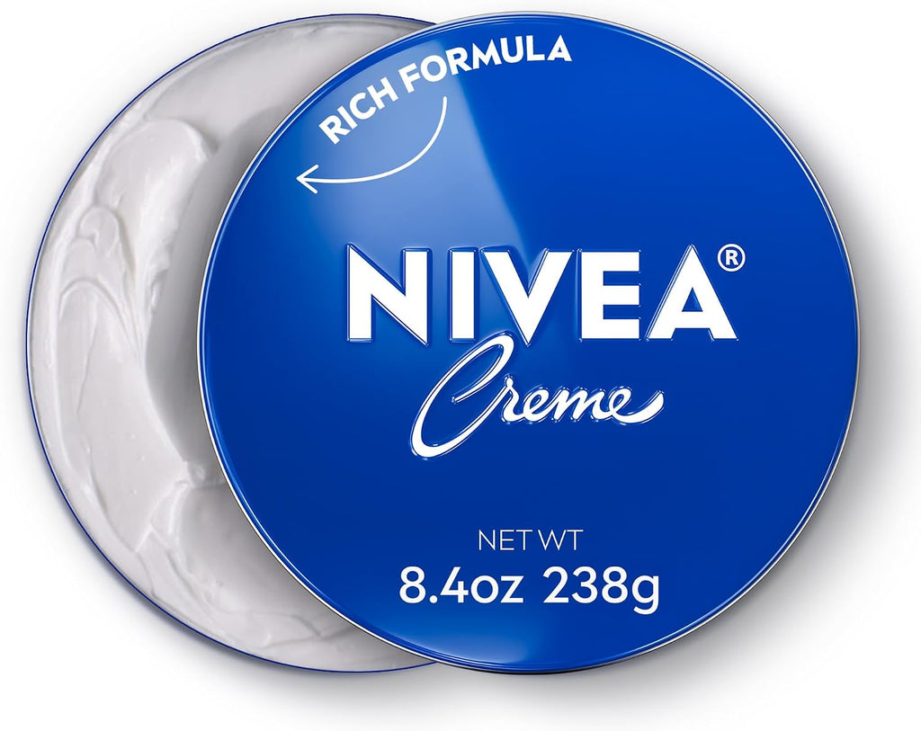 NIVEA Creme Body, Face and Hand Moisturizing Cream, German Formula, Rich Body Moisturizer with Provitamin B5, 8.4 Oz Tin