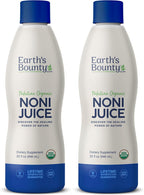 Earth's Bounty Tahitian Organic Noni Juice - 32 fl.oz - 100% Pure, Natural Immune & Joint Support - Organic, Kosher Noni Juice - No Additives (Pack of 2)
