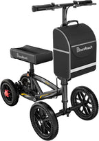 All Terrain Foldable Knee Scooter Walker - Economical Knee Walker for Foot Injuries, Compact Crutches Alternative - Black