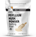 It's Just! - Psyllium Husk Powder, GLP-1 Friendly, Easy Mixing Dietary Fiber, Cleanse Your Digestive System, Finely Ground Powder, Ideal for Keto Baking, Non-GMO (Unflavored, 10oz (Pack of 1))