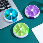 3PCS Weekly Pill Organizer Daily Pill Box 7 Day Medicine Pill Dispenser Rotate Pill Planner with 7 Compartments for Fish Oil Supplements Vitamins Container