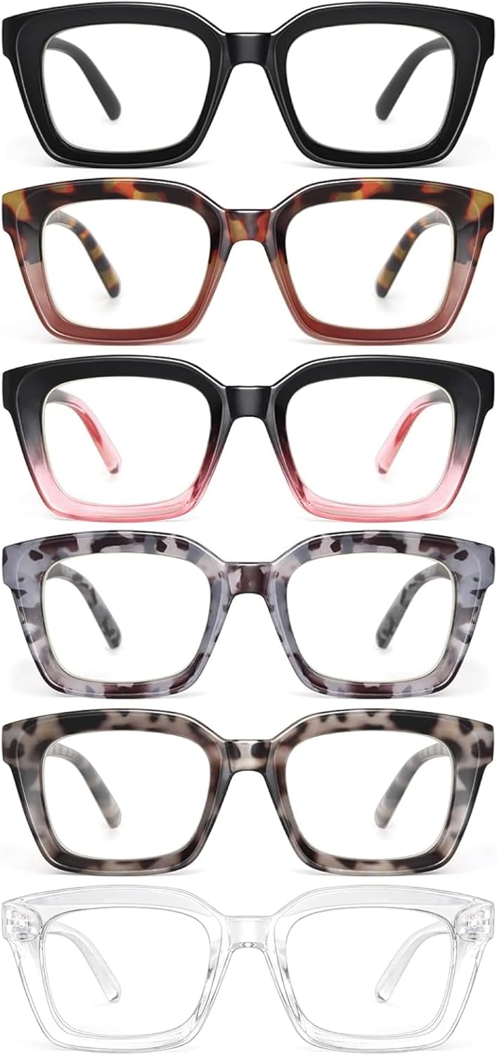 miyya Stylish Reading Glasses for Women, Cheaters Eyeglasses, Oversized Blue Light Readers, Fashion Eye Glasses