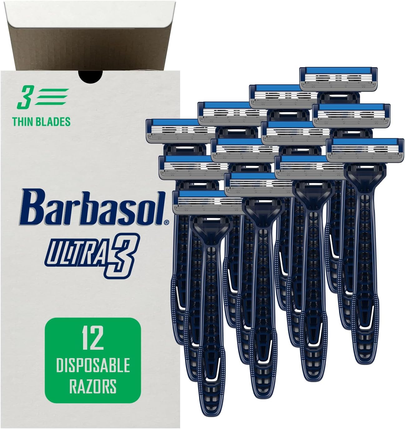 Barbasol Ultra 3 Premium Disposable Razor Value Pack Bundle (3 Packs/12 Total Razors)