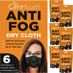 Care Touch Anti-Fog Dry Cloth - Anti Fog Wipes for Glasses - Individually Wrapped Suede Microfiber Cloth - Safe for All Lenses - 24-Hours Fog Free - Care Touch Lens Wipes - Eyeglass Cloth for Cleaning