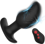 Leyuto Vibrating Butt Plug Prostate Massager, Estim Anal Plug Male Anal Sex Toy, 8 Electric Shock & Vibrating Anal Dildo Vibrators, Prostate Stimulator Toy Remote Control Buttplug for Men & Women