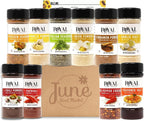 June Street Market 10 Piece Essentials Kitchen Starter Gift Set: Spices with Trilingual Labels (English, Spanish, Arabic) Includes Recipe Cards, Perfect for Cooking, Baking, or Gifting