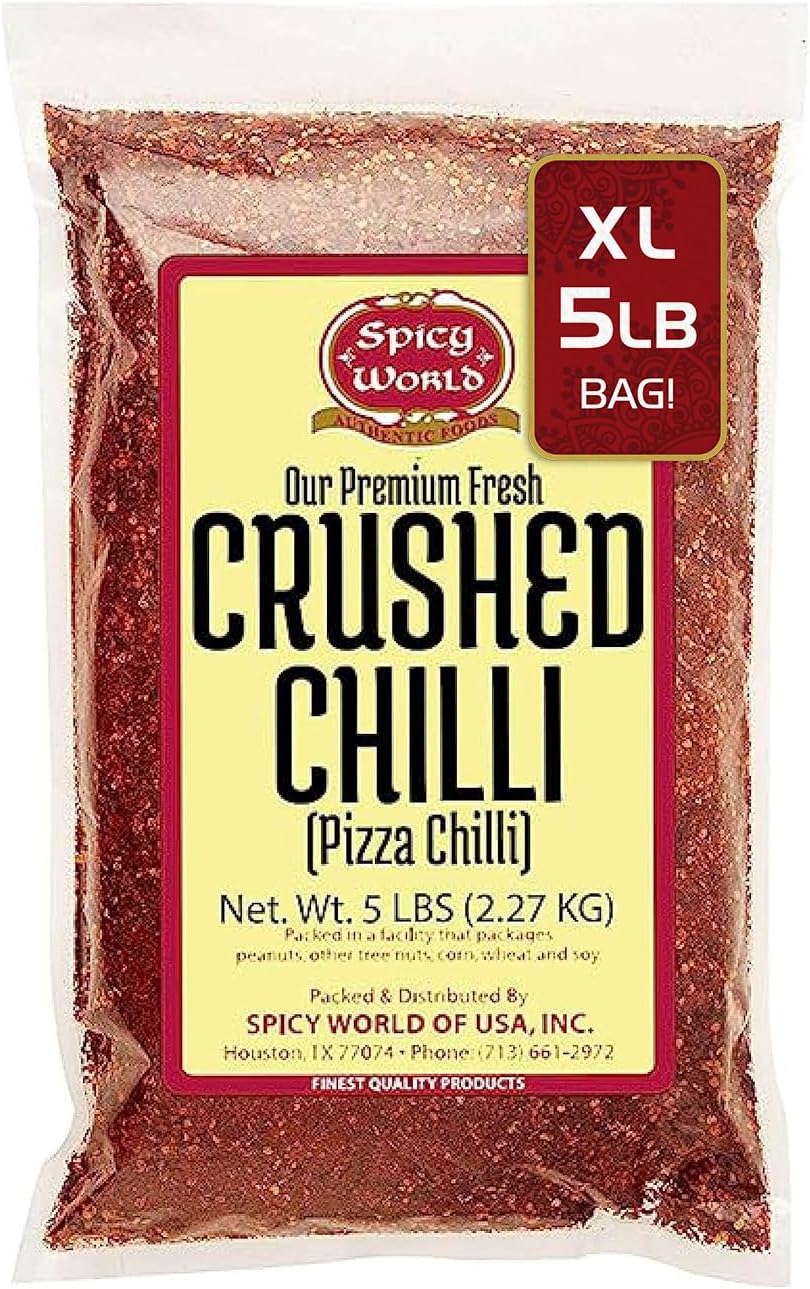 Crushed Red Pepper Flakes 5 Pound Bulk Value Pack - Chili Flakes - by Spicy World