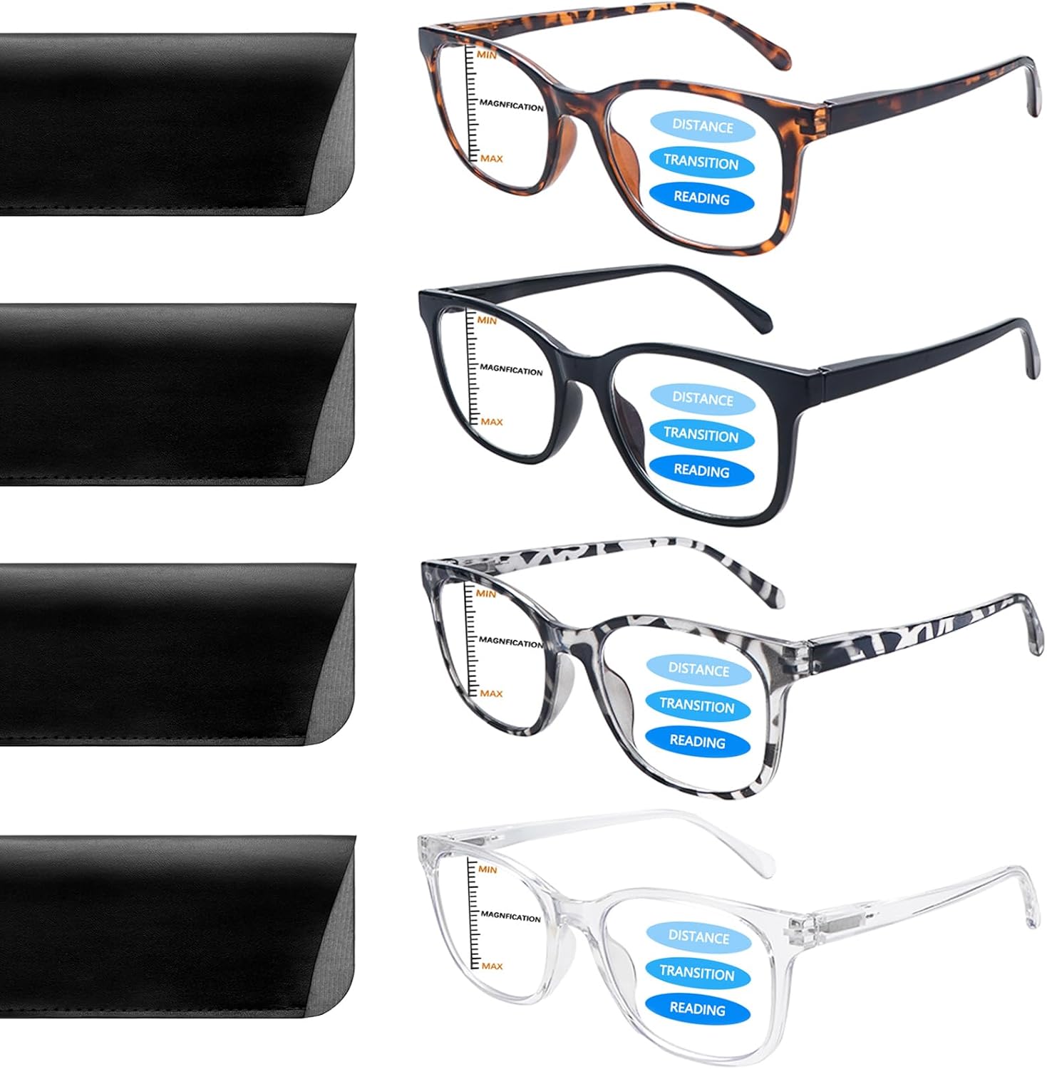 VIDEBLA Progressive Multifocus Reading Glasses for Women Blue Light Blocking Spring Hinges Fashion Pattern Print Readers