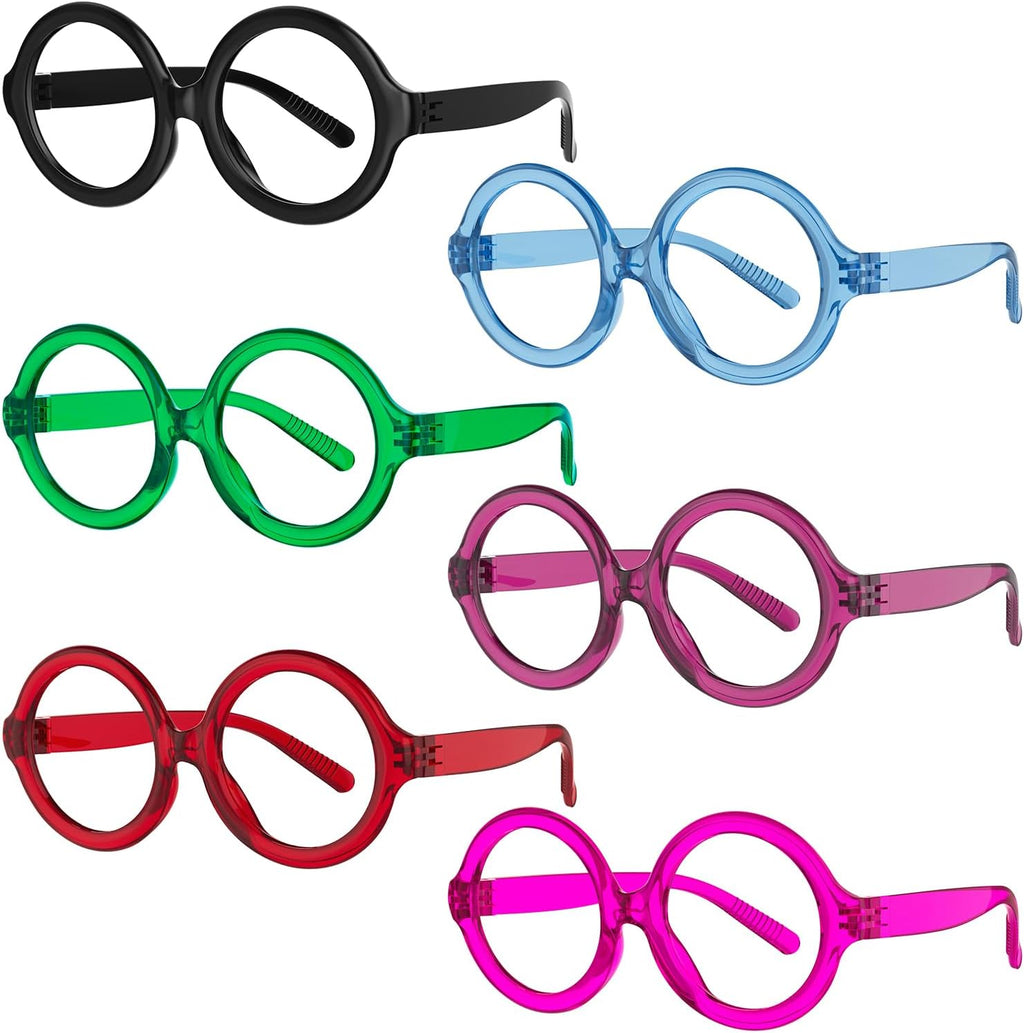Eyekepper Huge Round Blue Light Blocking Reading Glasses Screwless Spring Hinges Metalless 6 Pack Readers for Women