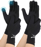 2 Pairs Copper Arthritis Gloves for Hand Pain, Full Finger Compression Gloves for Men Women, Relieve Swelling, Carpal Tunnel, Support Wrist, Joint for Crocheting (Touch Screen, Medium)