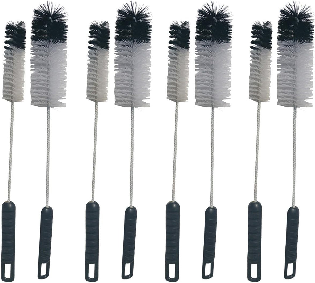 NewFerU Wire Bottle Cleaning Brush Set Small Large Thin Long Handle, Utility Cleaner Bendable Flexible for Narrow Neck Skinny Spaces of Water Beer Wine Baby Bottles Pipe Tube Flask Decanter (8)