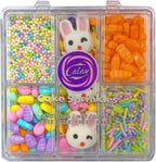 Sentovac Easter Sprinkles Pastel Nonpareils Jimmies Bunny Carrot Egg Mix Edible Sprinkle for Cake Decorating Candy Cookie Baking Decorations Spring Easter Supplies