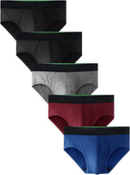 TIICHOO Mens Incontinence Underwear Washable Cotton Leak Proof Underwear for Men Briefs 5 Pack