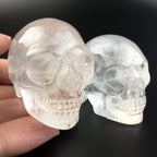 2'' Hand Carved Mixed Gemstone Crystal Skull Figurine Carving Home Decor (Clear Quartz)