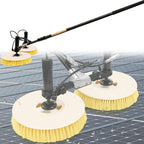 Photovoltaic Panel Cleaning Machine, Solar Panel Cleaning System with Telescopic Pole and 65cm Double Head Cleaning Brush Commercial