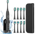 Electric Toothbrush for Adults with 8 Brush Heads, Sonic Toothbrush Rechargeable with a Holder & Travel Case, 2.5 Hours Charge for 120 Days Use