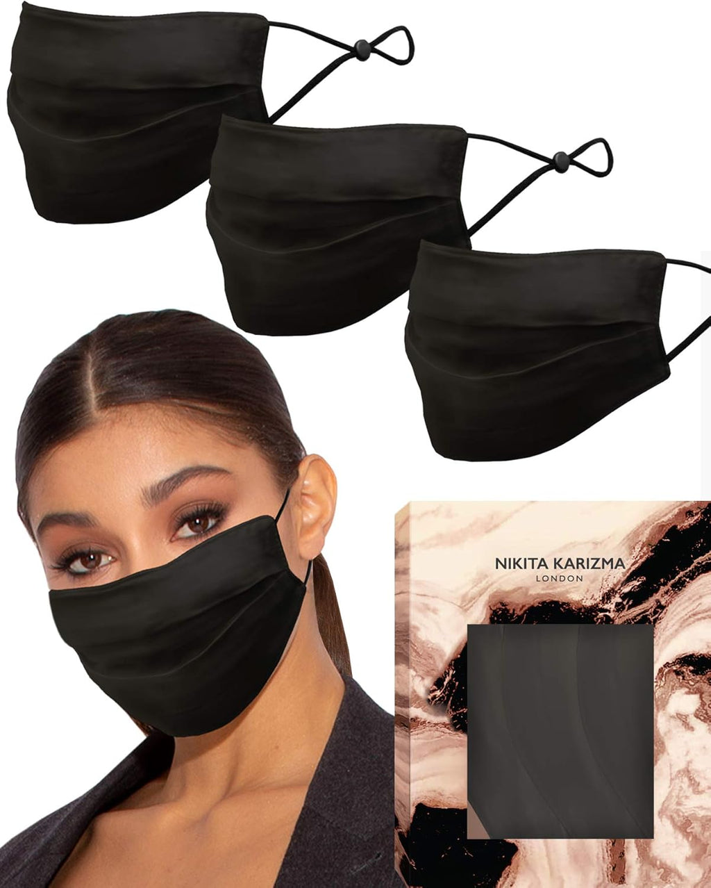 KARIZMA Beverly Hills Silk Face Mask Collection Pack. Fashionable Designer Face Mask for Women. Real Mulberry Silk Masks