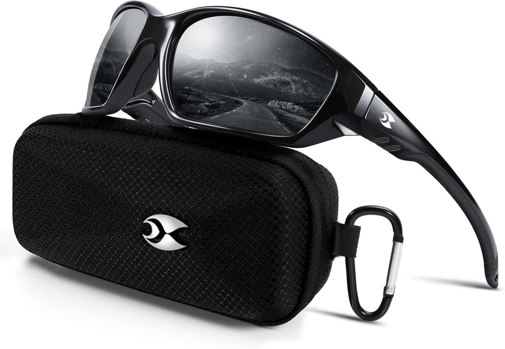 suoso Sports Polarized Sunglasses for Men: Womens UV400 Protection Sun Glasses Wrap Around Goggles for Fishing Driving TR90