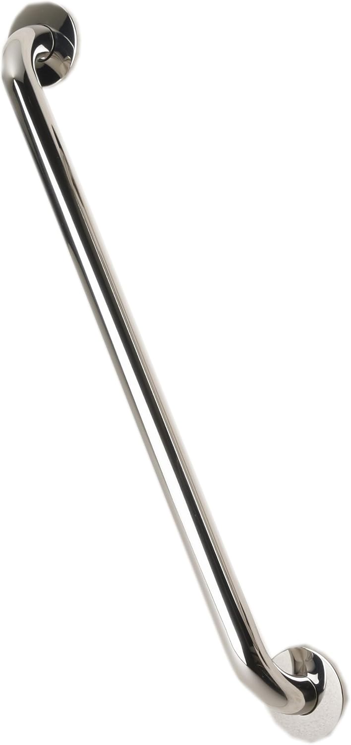 NRS Healthcare Polished Stainless Steel Grab Rail - 60 cm (24 inch) Length