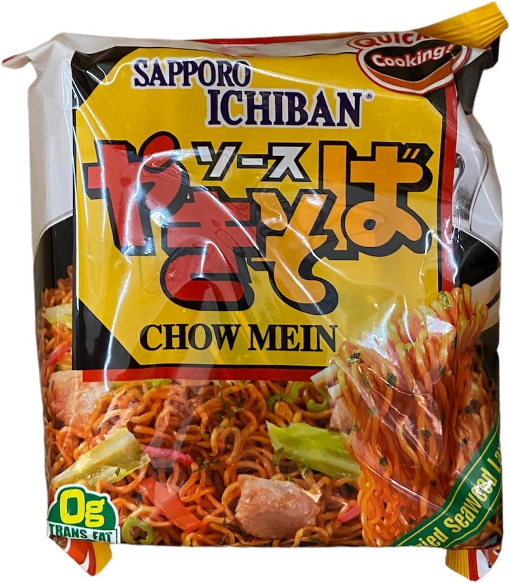 Sapporo Ichiban Sauce Yakisoba. Stir-fried Noodles. Savory Sauce. Comfort Food. Quick Meal. Authentic Asian Flavor. Japanese Instant Noodles – 3.8 Oz (pack of 8)