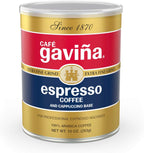 Café Gaviña Espresso Roast Extra Fine Ground Coffee, 100% Arabica Dark Roast, 10 oz Can