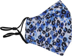 Trimming Shop Reusable Face Mask Washable Face Covering Bandana Face Mask, 3 Layer Cotton Face Mask Breathable Fashion Face Mask for Protection Against Pollution, Blue & White, 1pc
