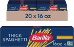 Barilla Thick Spaghetti Pasta, 16 oz. Box (Pack of 20) - Non-GMO, Made with Durum Wheat Semolina - Kosher Certified