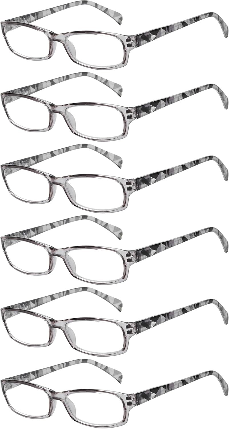 Eyekepper 6-pack Ladies Reading Glasses Stylish Women Readers - Grey +3.50