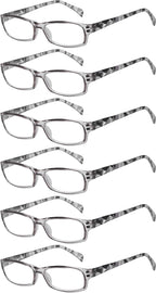 Eyekepper 6-pack Ladies Reading Glasses Stylish Women Readers - Grey +3.50