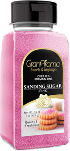 GranAroma Sanding Sugar, Decorative, Cookies & Sweets (White) (1.1 Pound) (Pink)
