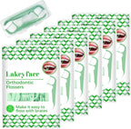 300 Count Orthodontic Flossers for Braces with Floss Dispenser, Brace Flossers for Kids Teeth & Adults, Dental Floss for Braces, Dental Floss Picks, 50 Count Bag (Pack of 6)