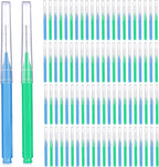 Patelai 100 Pieces Braces Dental Brush for Cleaner Interdental Toothpick Dental Tooth Flossing Head Oral Hygiene Flosser Toothpick Cleaners Tooth Tool(Blue, Green,Elegant Size)
