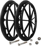 Wheelchair Wheel Replacement Parts 24 Inch, Wheelchair Wheel Replacement with Bearings and Hand Wheel, Non-Pneumatic Solid Wheelchair Rear Wheel (24 * 1(1 Pair))