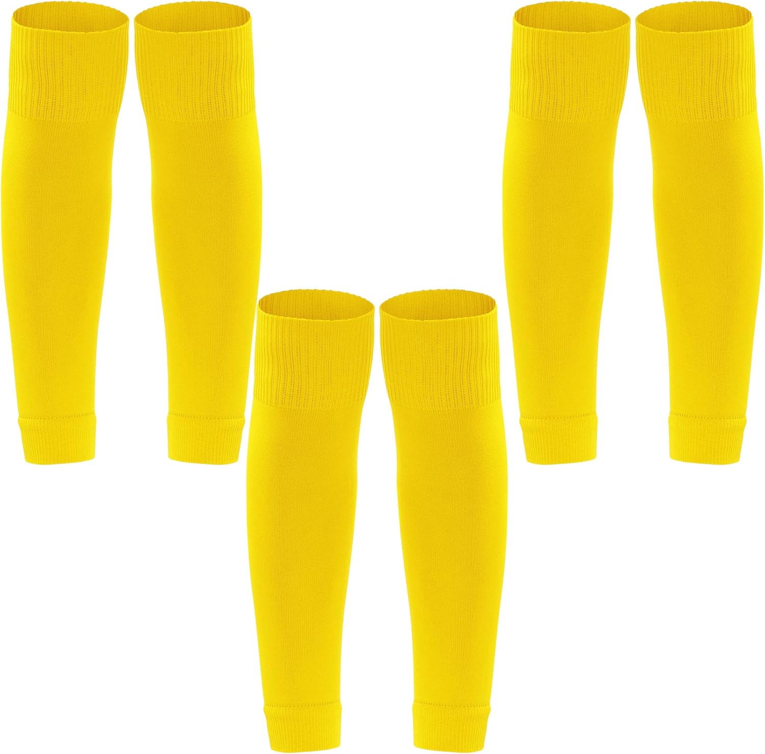 phnydreg 3 Pairs Leg Sleeve Shin Pre Cut Socks for Kids Youth Men Women Soccer Running Cycling