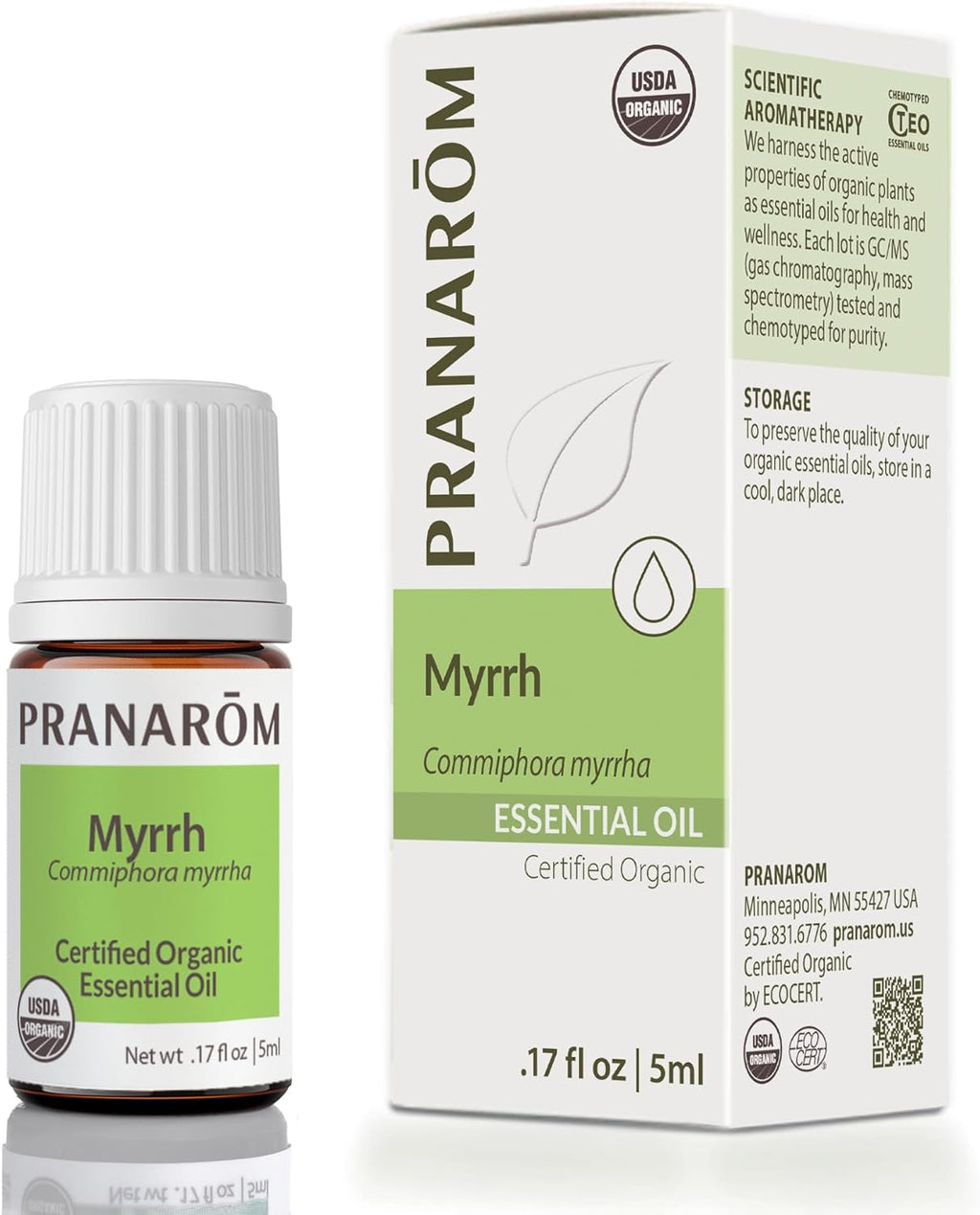 Pranarom - Myrrh Essential Oil (5ml) - 100% Pure Natural Therapeutic Grade Essential Oil for Skincare and Respiratory Support | USDA and ECOCERT Certified Organic