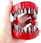Denture Drill Bit Holder with 28 Bits fits 1/4 Inch Hex Bit and Drive Bit Adapter Unique Teeth Model Design Bit Holders Set as Tool and Home Decoration (Red)