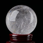Genuine Clear Quartz Stone Sphere - Polished Natural Rock Crystal Orb for Reiki Healing, Chakra Balancing, and Energy Amplification (40-50mm)