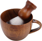 Mens Shaving Brush and Bowl, Grooming Kit with Jujube Wood and Nylon for Travel and Business Trips