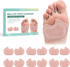 Ball-of-Foot Cushions Pads for Women Men - Welnove 6 Pairs Felt Metatarsal Pads for Dancer Forefoot Support - Soft Foot Pad for Metatarsalgia, Morton’s Neuroma, Calluses, Fit for High Heels,Shoes