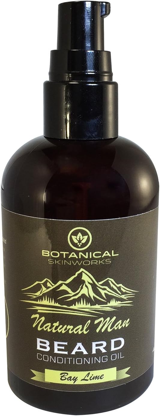 Natural Man Bay Lime Beard Oil - All Natural Beard Conditioner by Botanical Skinworks, 4 Ounce